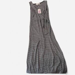 Jessica Simpson Black and White Sleeveless Maxi Sundress